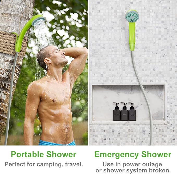 KEDSUM Portable Shower, Portable Camp Shower Pump with Rechargeable Battery, Portable Shower for Camping, Portable Outdoor Shower Head for Camping, Hiking, Traveling(+ Handheld Sprayer)
