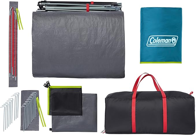 Coleman 4/6/8/10 Person Skydome Dark Room Tent with Rainfly, 5 Minute Setup, Blocks 90% of Sunlight, 20% More Headroom Than Traditional Tents