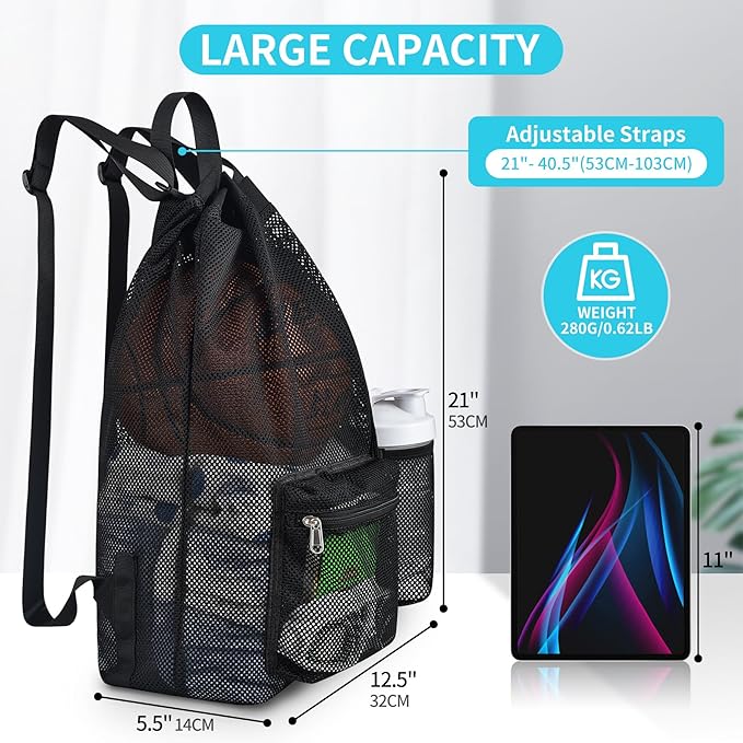 Mildbeer Large Drawstring Backpack for Men Women Athletic Gym Sports Workout Beach Swimming Commuting Travel