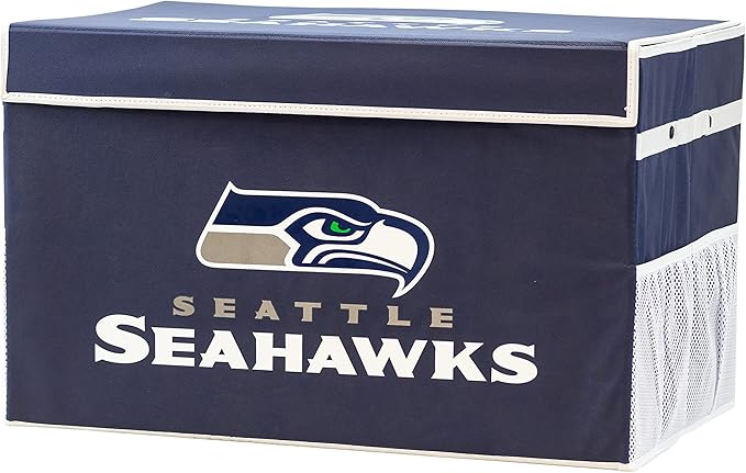 Franklin Sports NFL Storage Footlocker Bins - Large Folding Organizer Containers - NFL Team Office, Bedroom + Living Room Décor - Large + Small Bins