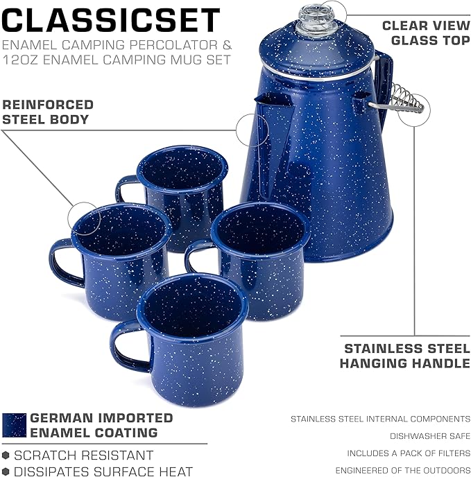 Enamel Percolator Mug Set by COLETTI