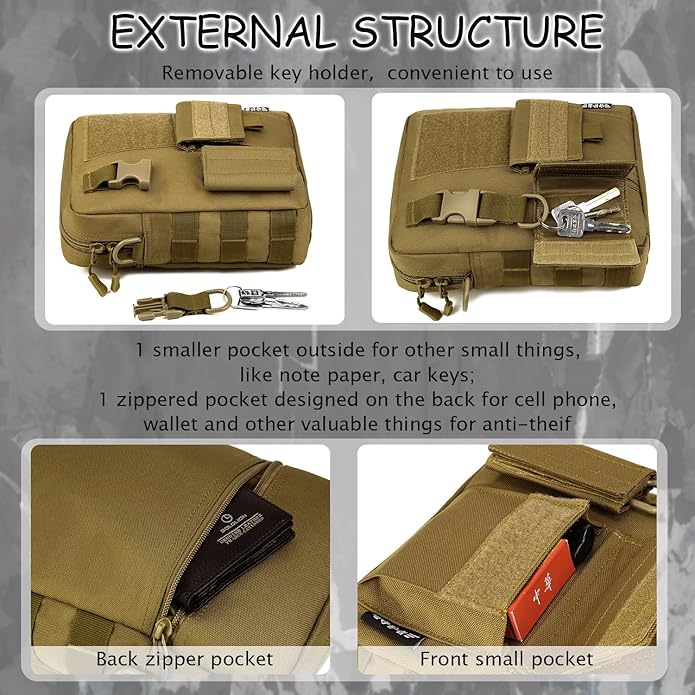 Protector Plus Tactical Messenger Bag Men Military MOLLE Crossbody Pack (Patch Included)
