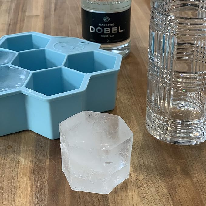 Outset Hexagon Silicione Ice Cube Tray, 6 Large Honeycomb Cubes