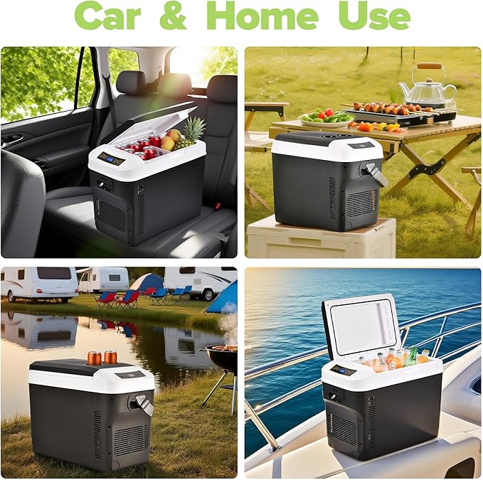 12 Volt Car Refrigerator 31Quart(30L) Electric Cooler/Warmer, Plug In Car Cooler with 110V AC Home Power Cord & 12V Car Adapter, Portable Refrigerator for Camping, Travel, RV