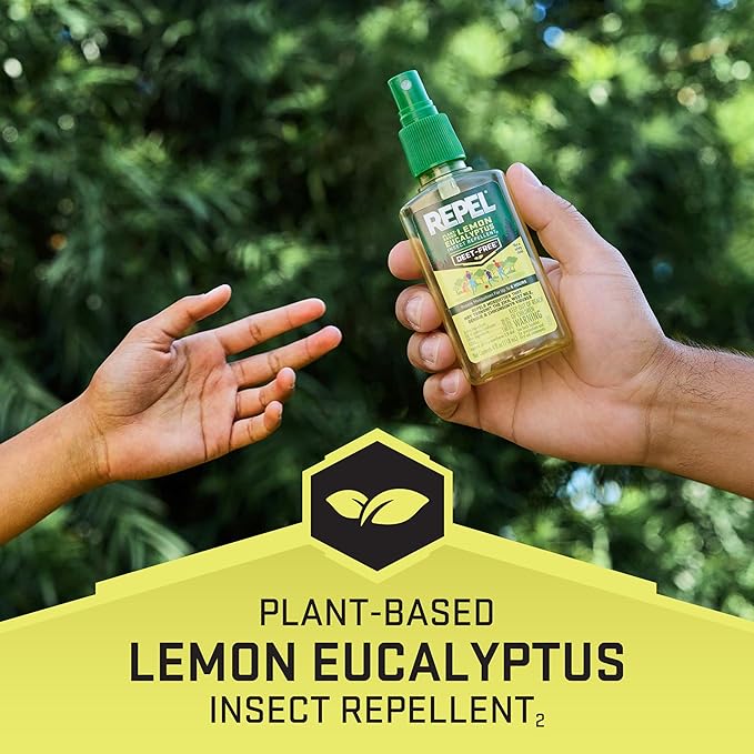 Repel Plant-Based Lemon Eucalyptus Insect Repellent, Mosquito Repellent, Pump Spray, 4 Ounce, (Pack of 2)