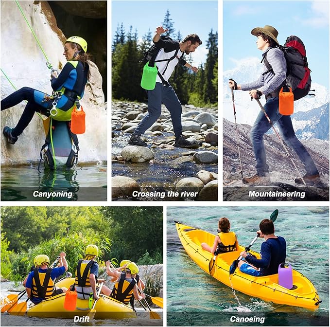 R2Depot Waterproof Dry Bag, 5L/10L/20L/40L/70L Dry Storage Bag for Kayaking, Gym, Hiking, Swimming (Green, 10L)