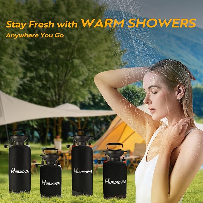 2.1 Gallon/8L Portable Shower for Camping–10 Spray Modes, Insulated Water Sprayer, Portable Beach Shower for Surfing, Hiking, Dog Shower, White