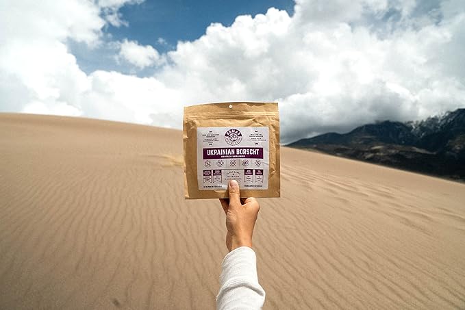 Nomad Nutrition Ukrainian Borscht | Instant Freeze Dried Backpacking & Camping Food | Plant-Based, Non-GMO Hiking Meals with High-Energy, Vegan, Gluten-Free | 112g - 1 Pack