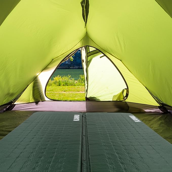 KAMUI Self Inflating Sleeping Pad - 2 Inch Thick Camping Pad Connectable with Multiple Camping Mats Designed for Tent, Couple, and Family Camping