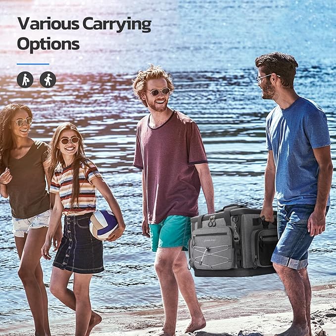 Maelstrom Soft Sided Cooler Bag, 30/40 Can Collapsible Insulated Ice Chest, Large Leakproof Camping & Travel Cooler for Kayaking & Beach