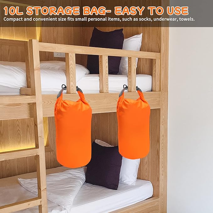 R2Depot Waterproof Dry Bag, 5L/10L/20L/40L/70L Dry Storage Bag for Kayaking, Gym, Hiking, Swimming (Green, 10L)