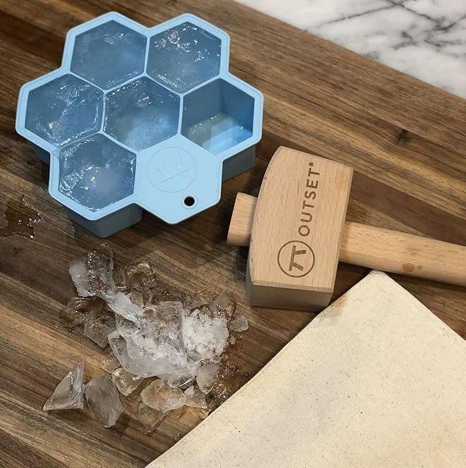 Outset Hexagon Silicione Ice Cube Tray, 6 Large Honeycomb Cubes