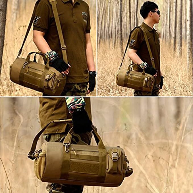 Huntvp Tactical Duffle MOLLE Handbag Gear Military Travel Carry On Shoulder Bag Small Valise
