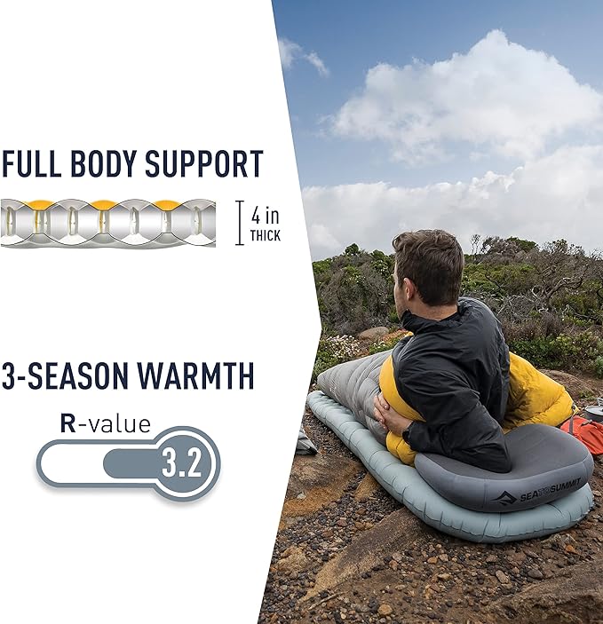 Sea to Summit Ether Light XT Extra-Thick Insulated Sleeping Pad, Rectangular - Large (78 x 25 x 4 inches)