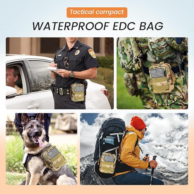 Molle Pouch, Compact Water Resistant Tactical EDC Utility Pouch Tear-Resistant Tactical Organizer Gear Pouch