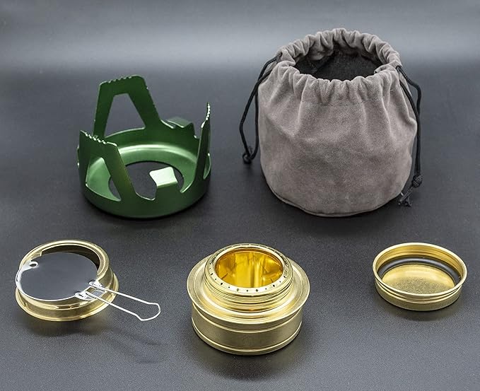 Outdoor Mini Portable Alcohol Stove Burner for Backpacking Hiking Camping Survival - Green