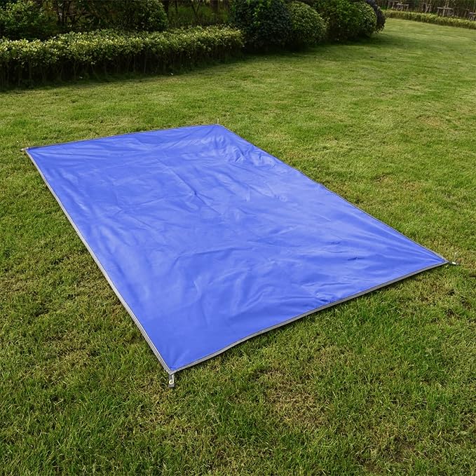 Wind Tour Portable Multifunctional Outdoor Camping Tarp Groundsheet Footprint Lightweight Floor and Ground Tarps for Camping Hiking with Carry Bag (Blue-177" x 177")