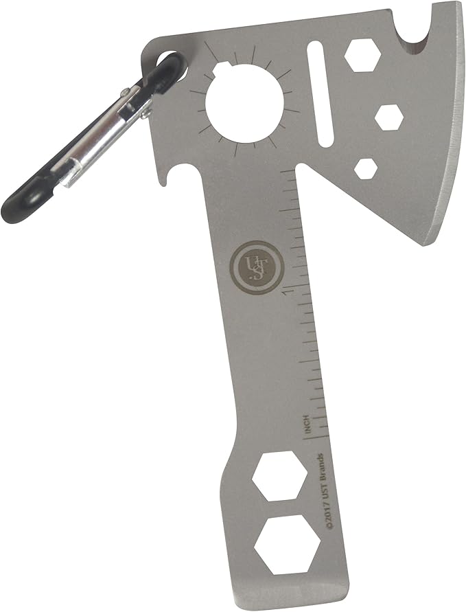 UST Tool-a-Long Multi-Tool Carabiners with Durable, Compact Stainless Steel Construction for Hiking, Kayaking, Camping, Travel and Outdoor Survival