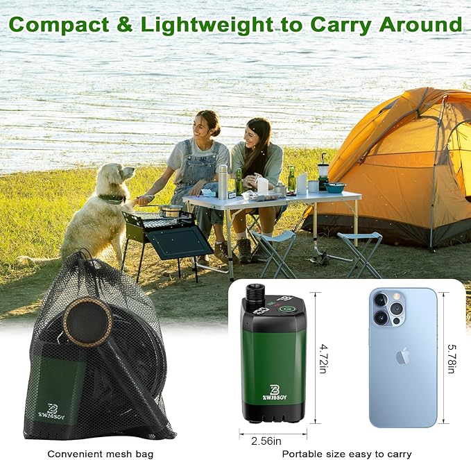 Portable Shower for Camping, Rechargeable Camping Shower Pump, 4 Spray Modes, Smart Intelligent LED Display Outdoor Camp Shower Kit or Camping, Hiking, Traveling, Pet