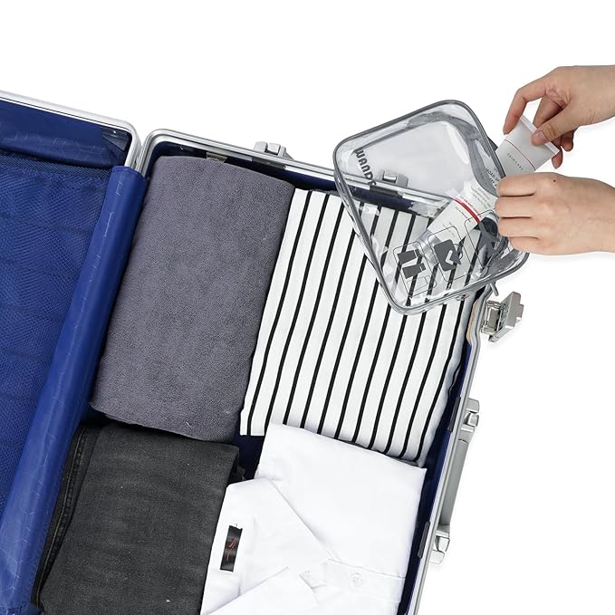 TSA Approved Clear Travel Toiletry Bag wih Zippers Carry-on Travel Accessories Quart Size Toiletries Cosmetic Pouch Makeup Bags for Men and Women (3pcs Grey)