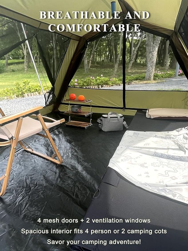 SML TOMOUNT 4 Person Tent for Camping Cabin Tent Easy Set Up Polyester PU3000mm 3 Season Outdoor Tent for Hiking Backpacking Motorcycle