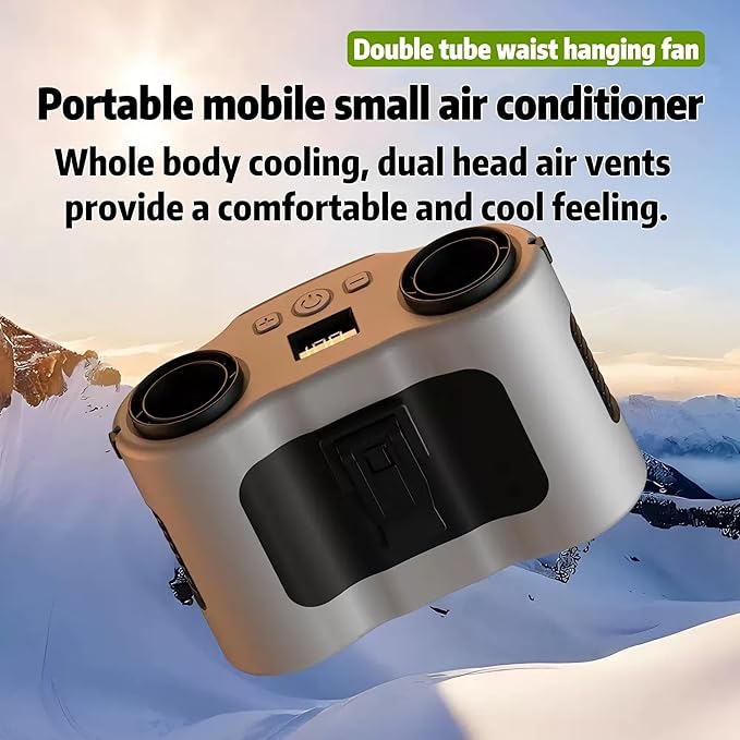 Waist mounted air conditioning fan - a cooling device designed specifically for outdoor workers, equipped with a 20000mAh battery, providing 40 hours of long-lasting battery life (orange)