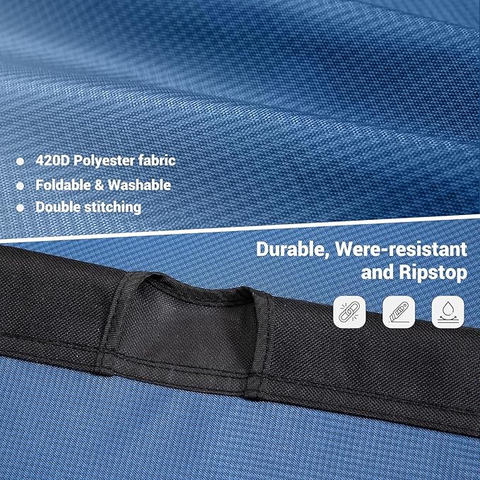 KingCamp Ultralight Camping Cot, Portable Folding Cots 265lbs Heavy Duty Sleeping Bed with Pad Pillow for Adults Outdoor Backpacking Travel Hiking, Blue/Black