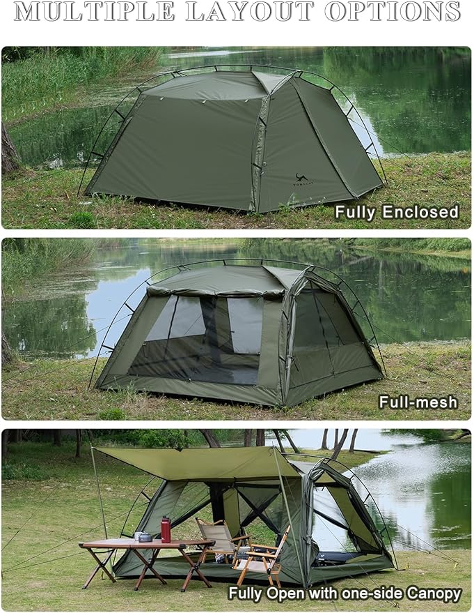 SML TOMOUNT 4 Person Tent for Camping Cabin Tent Easy Set Up Polyester PU3000mm 3 Season Outdoor Tent for Hiking Backpacking Motorcycle