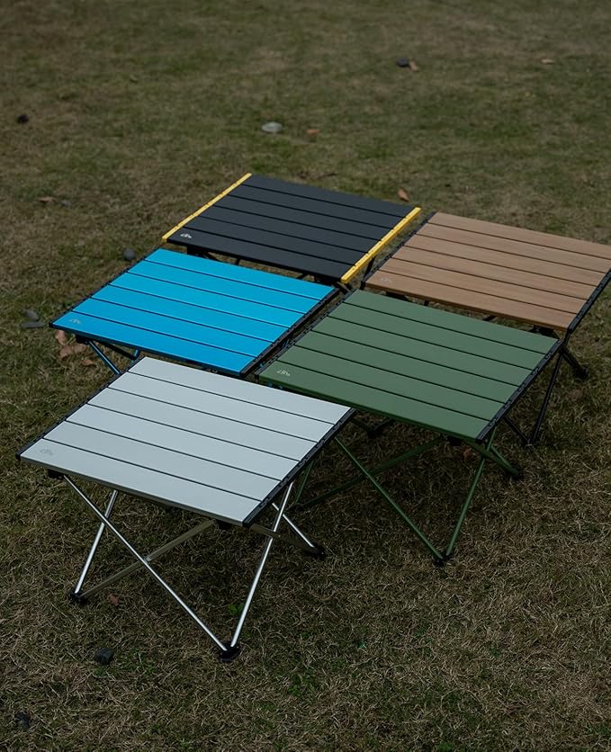 iClimb Ultralight Compact Camping Folding Table with Carry Bag (Silver - L)