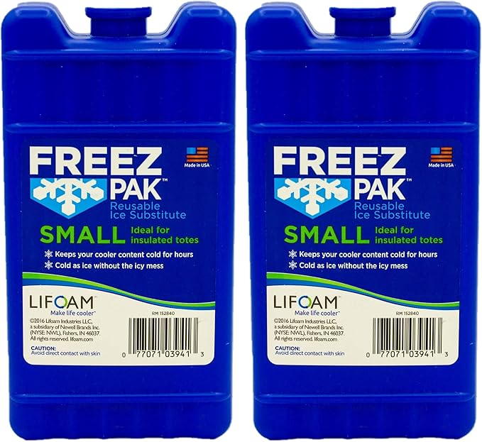 Freez Pak Reusable Ice Pack (2 Pack) Ice Packs for Lunch Bags and Coolers