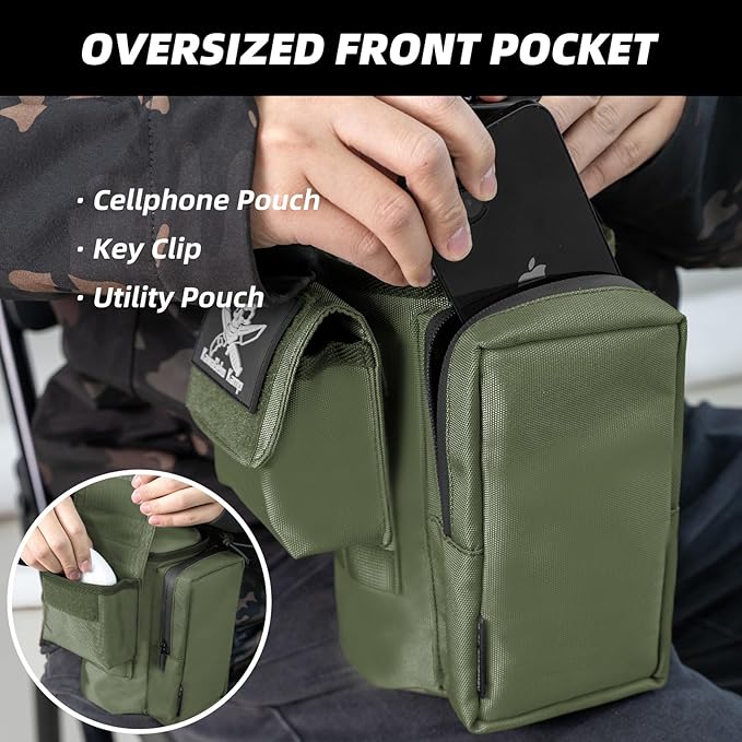 Water Bottle Holder Bag with Molle Strap - Water Bottle Carrier Pouch for Walking, Gym, Camping, Fishing, Hunting 32oz, 64oz, 128oz One Gallon Tactical Carrier Holder