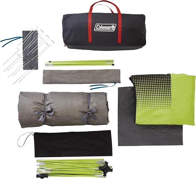 Coleman Carlsbad Dark Room Tent with Screened Porch, 4/6 Person Tent Blocks 90% of Sunlight to Keep Inside Cool, Weatherproof Shelter with Easy Setup, Made of PFAS-Free Materials