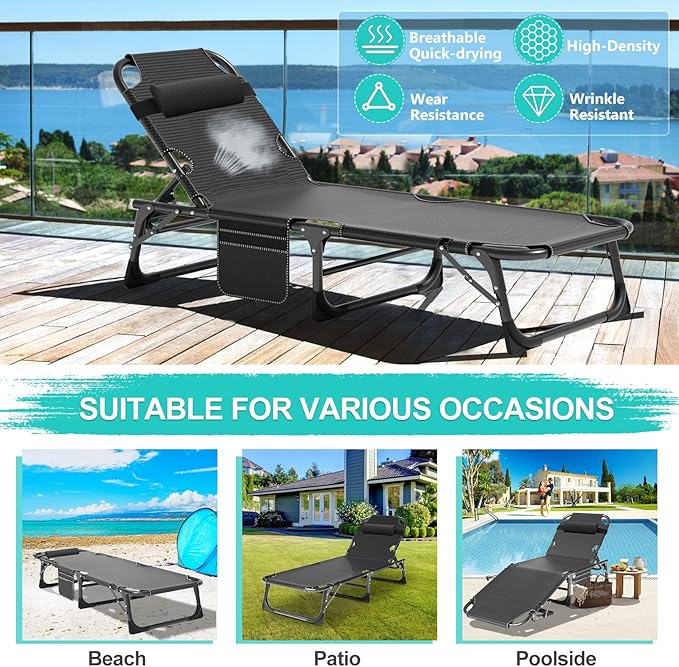 ABORON Folding Camping Cot for Adults, Heavy Duty 3-in-1 Bed for Guest Sleeping, Adjustable Double-Layer 1200D with Mattress & Carrying Bag for Home, Office, Vacation, Hospital Use
