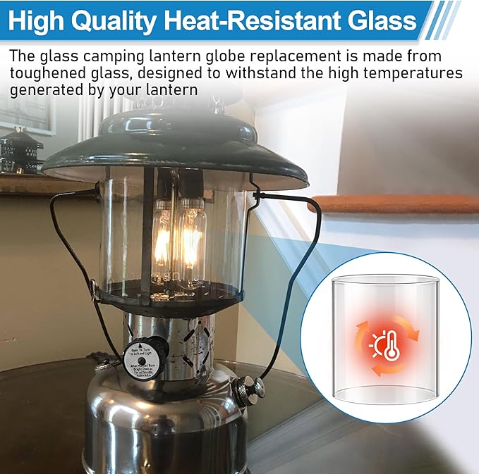 Camping Lantern Accessories,for Coleman Lantern Replacement Part Glass Globe (Clear), Standard Shape Coleman Fueled Propane Lanterns