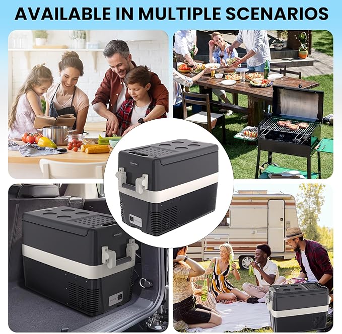 12 Volt Refrigerator, 42QT(40L) Electric Cooler, Portable Car Refrigerator Car Freezer 12V/24V DC 110-240V AC, 12V Car Cooler 0℉~50℉, Car Freezer 12v Portable Fridge for Car, Auto