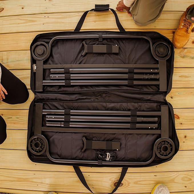 Disc-O-Bed Large Outdoor Convertible 2 Person Bench and Double Camping Cot Portable Bed Bunk System for Adults