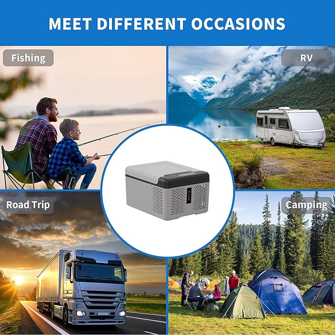 10 Quart Portable Car Fridge 12 Volt Mini Handy Freezer Refrigerator(-4℉-68℉) for Vehicle, Home,Outdoor-12/24V DC and 110-240V AC