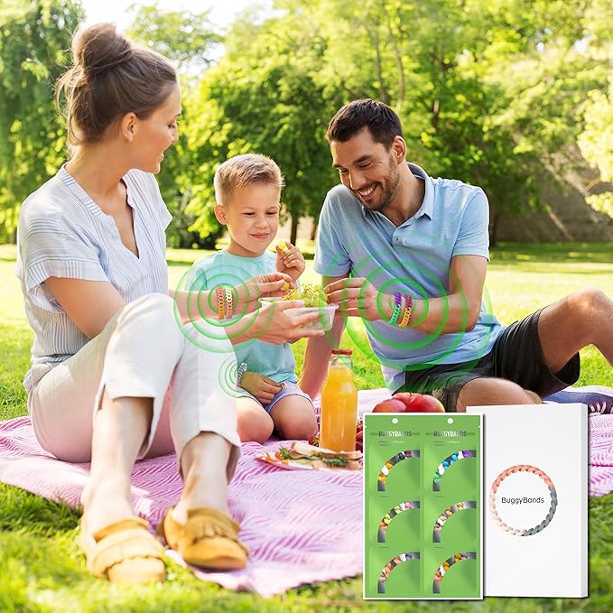 12 Pack Rainbow Mosquito Repellent Bracelets for Adults and Kids, DEET-Free Insect & Bug Repellent Bands, Individually Wrapped Repellent Wristbands for Outdoor Camping Traveling