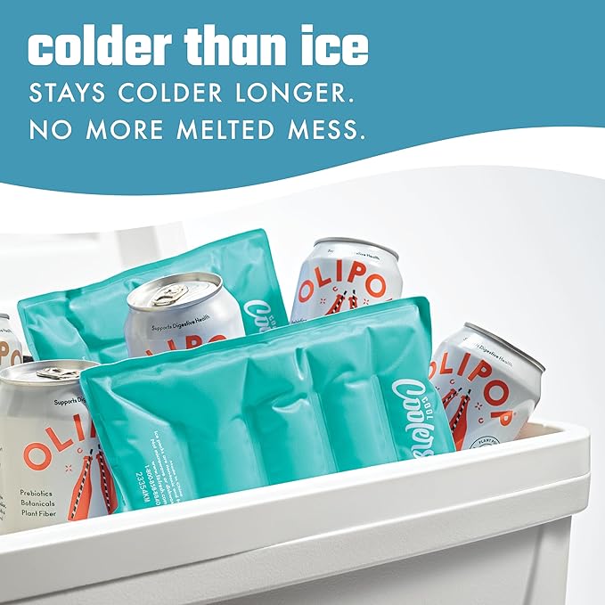 Cool Coolers 2 Pack Soft Ice for Coolers, Large Reusable Lunch Box Ice Pack, Flexible Stretch Nylon, Durable Freezer Packs by Fit & Fresh, Teal