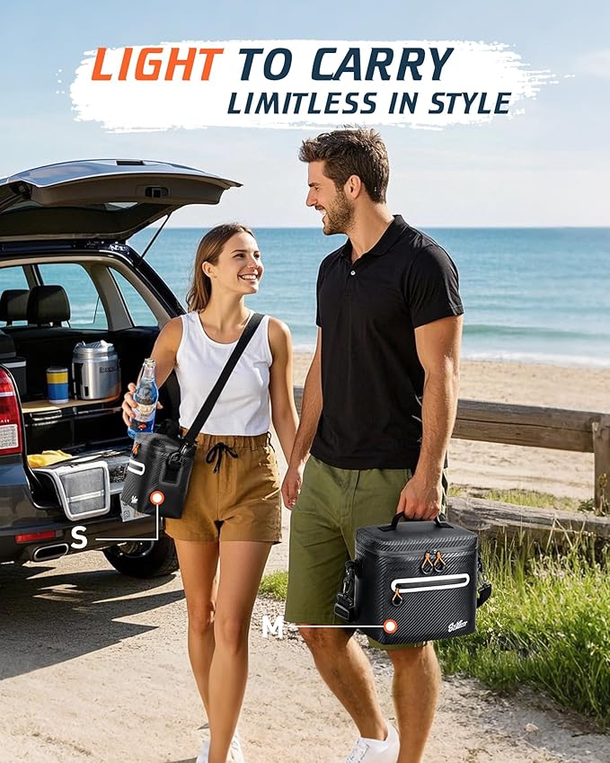 Soft-Sided Cooler Bag, 7/16/30 Can Portable Ice Chest Box, Waterproof, Leak-Proof, Insulated Cooler for Lunch, Beach, Drink, Beverage, Travel, Camping, Picnic