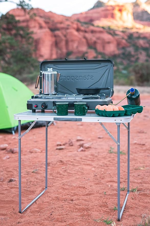 Stansport Folding Utility Camp Table, 27" x 31.5" x 23.6"