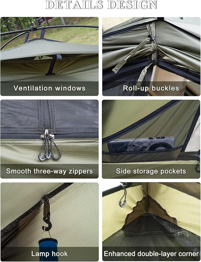 SML TOMOUNT 4 Person Tent for Camping Cabin Tent Easy Set Up Polyester PU3000mm 3 Season Outdoor Tent for Hiking Backpacking Motorcycle