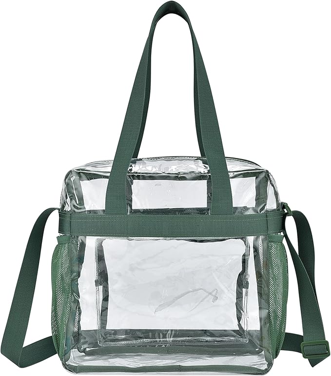USPECLARE Clear Tote Stadium Approved, Security Travel & Gym Clear Bag for Work Sports Games Concerts