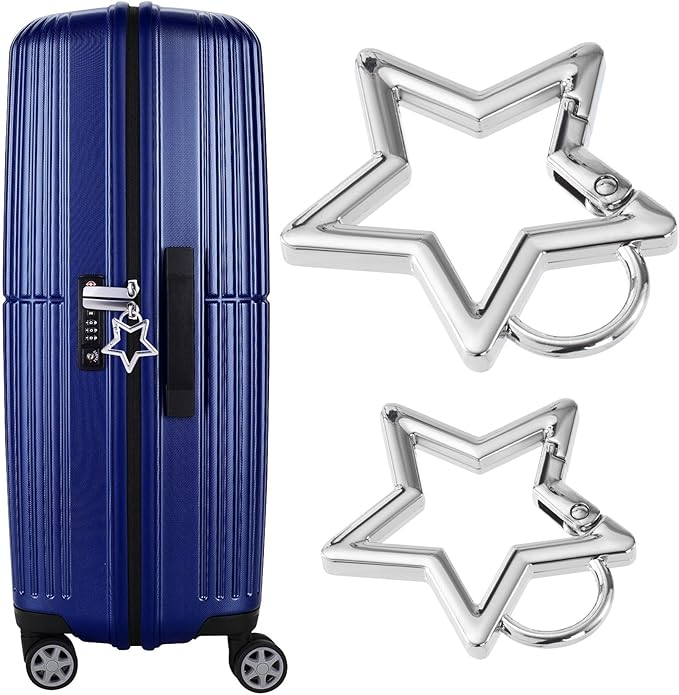 Star Carabiner, Zinc Alloy Heavy Duty Star Shaped Keychain Clip, Carabiner Clip for Camping, Hiking, Fishing
