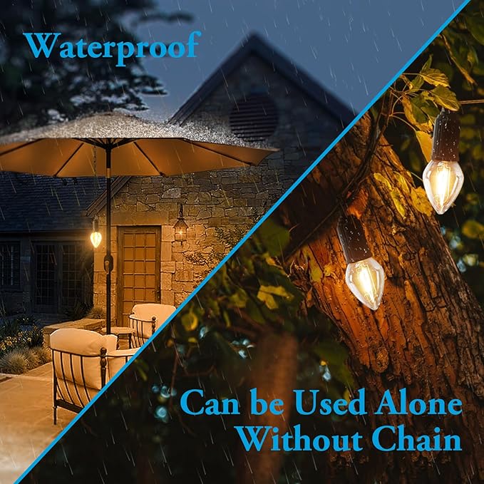 Rechargeable LED Gazebo Lights Outdoor Waterproof,3 Light Modes Battery Operated Lights,Candle Shape Outdoor Hanging Lights,Gazebo Chandelier Outdoor,Portable Pergola Lights,2 Pack