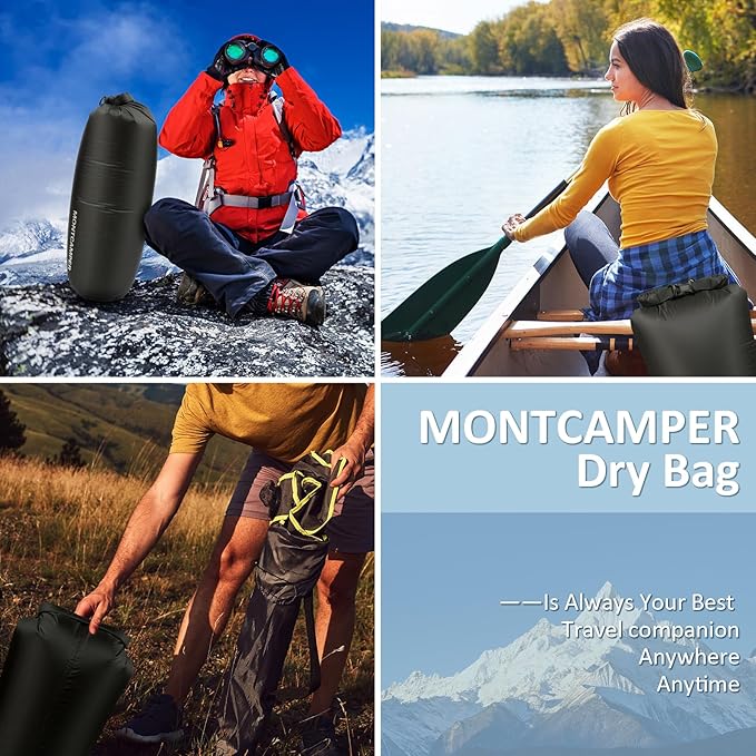 Waterproof Dry Bag-Large capacity Storage Sack for Outdoor Adventures-Enhanced 30D Nylon Waterproof Fabric-Float on Water-Keep Luggage Dry and Organized(10L/Black)