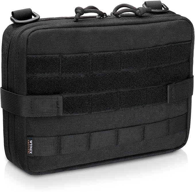 WYNEX Tactical Admin Molle Pouch, Medical EDC EMT Utility Bag Shell Design Attachment Pouches 1000D Nylon Hiking Belt Bags