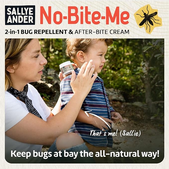 SALLYEANDER No Bite Me All-Natural Bug & Insect Repellent - Anti Itch Cream - 8 oz - Safe for Kids and Infants - Repels Mosquitoes, Black Flies, Fleas, and Ticks