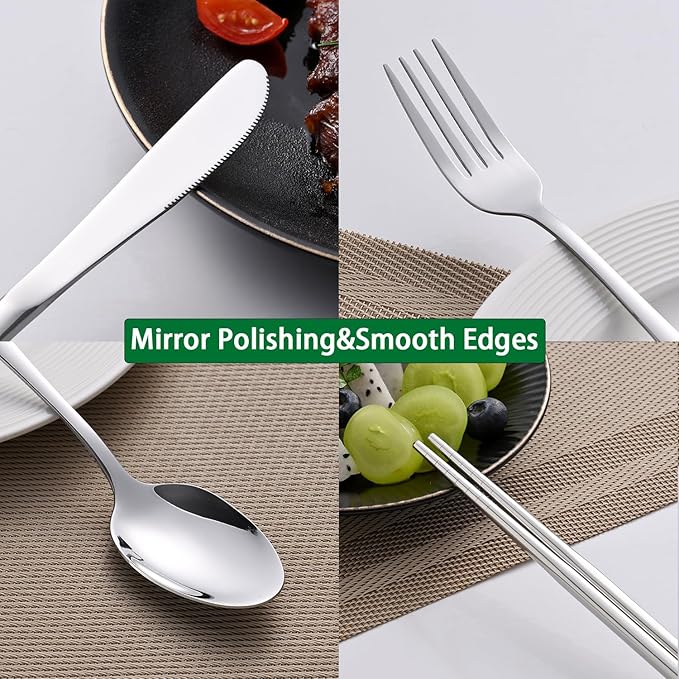 Travel Utentils Set With Pouch,Reusable Portable Camping Silverware Set Knife Spoon Fork Chopsticks For Picnic,Travel Accessories Gadgets,Picnic Essentials