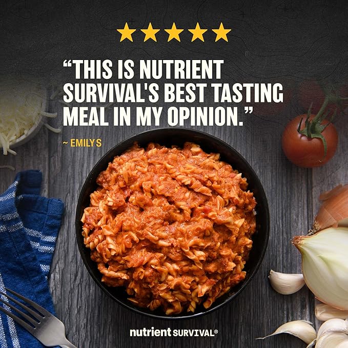 Nutrient Survival MRE Hearty Lasagna, Ready to Eat Meals (10 Servings) Freeze Dried Prepper Supplies & Emergency Food Supply, 40 Essential Nutritients, Shelf Stable Up to 25 Years, One Can